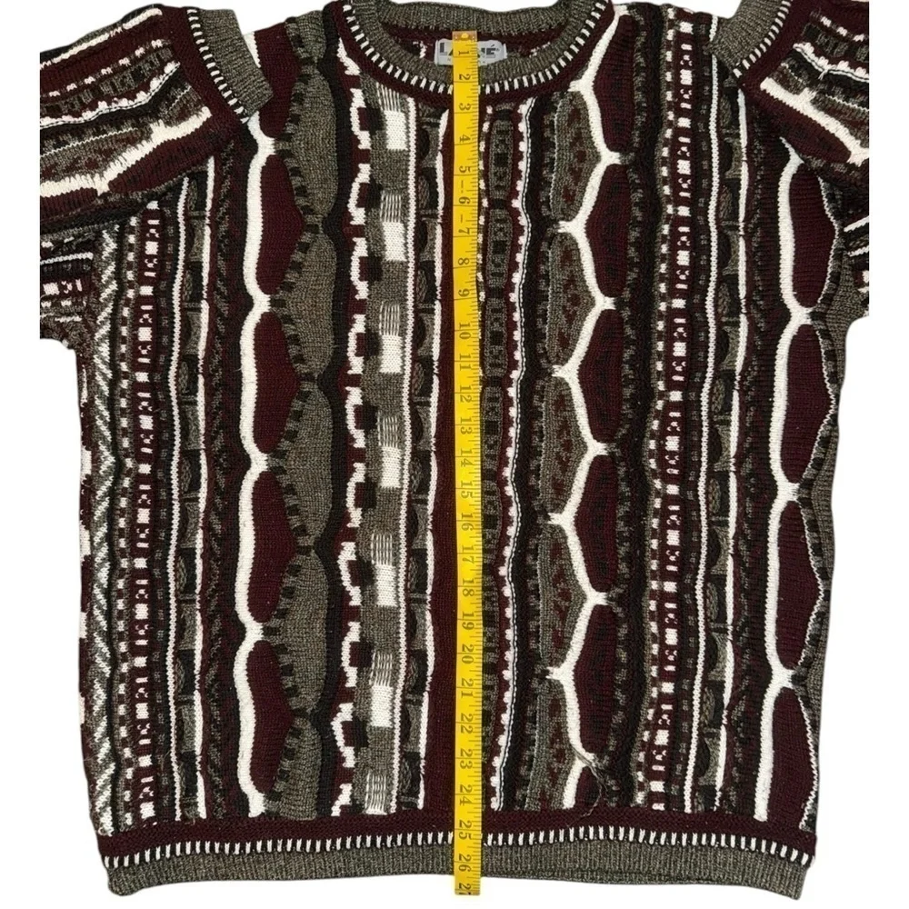 Vintage Lavane New York Textured 3D Sweater Colorful Men large Cosby 80s Biggie